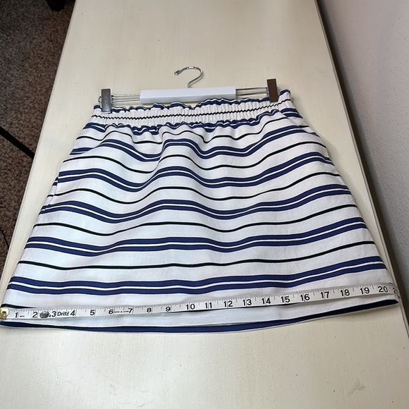 J. Crew Factory Navy and White Striped Sidewalk Skirt Size 6 - Picture 10 of 11